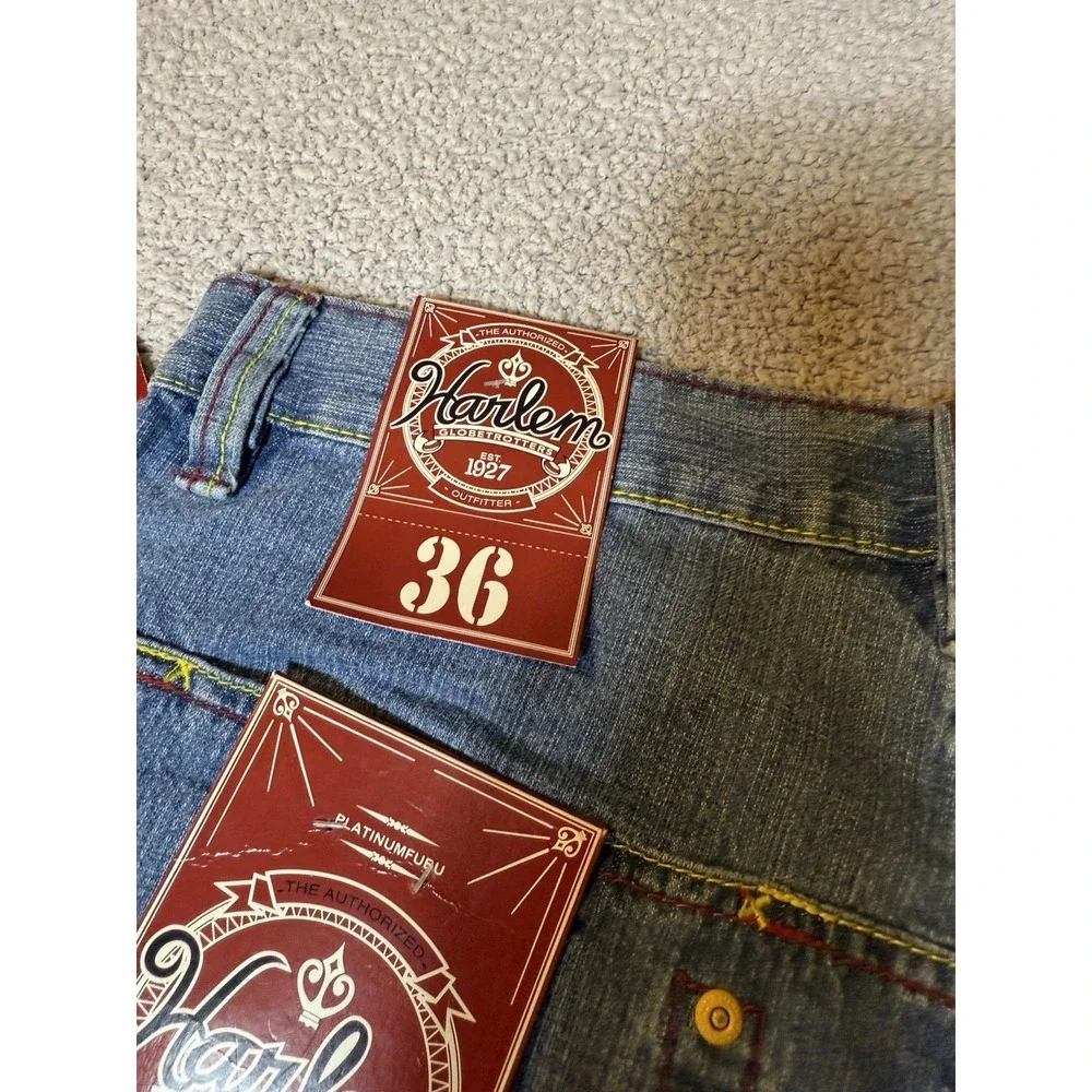 Vintage FUBU Platinum Classic Harlem Globetrotters Jeans Men 36 NWT Y2K Patches